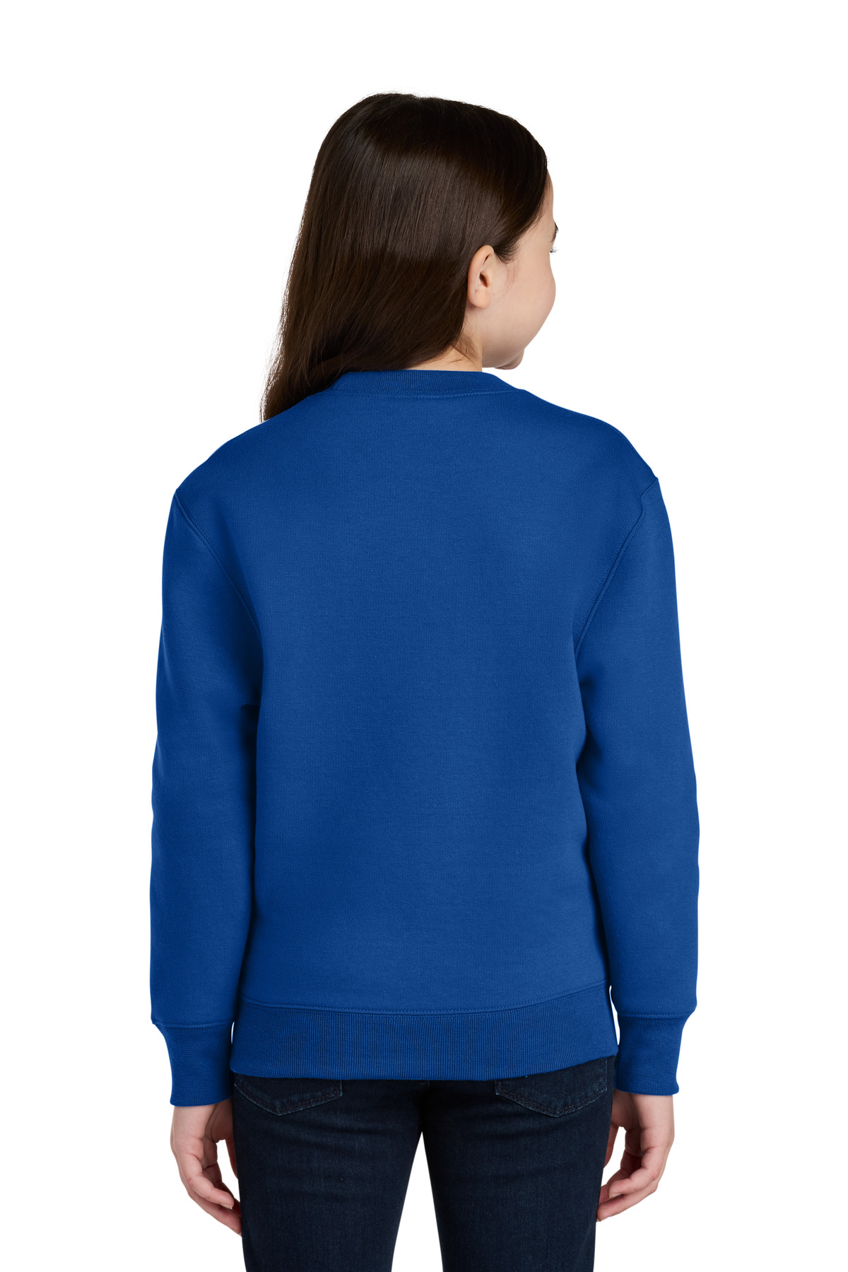Port & Co Youth Core Fleece Crewneck Pocket Sweatshirt PC78YPKT 2