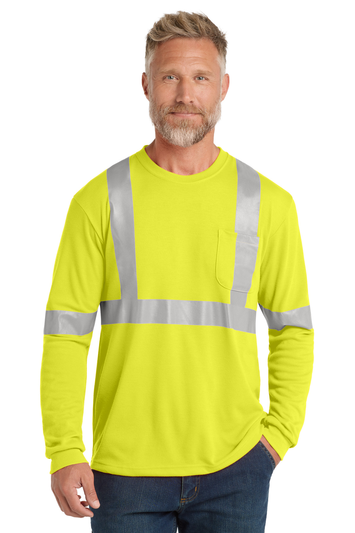 CornerStone ANSI 107 Class 2 Long Sleeve Safety T-Shirt. CS401LS 14