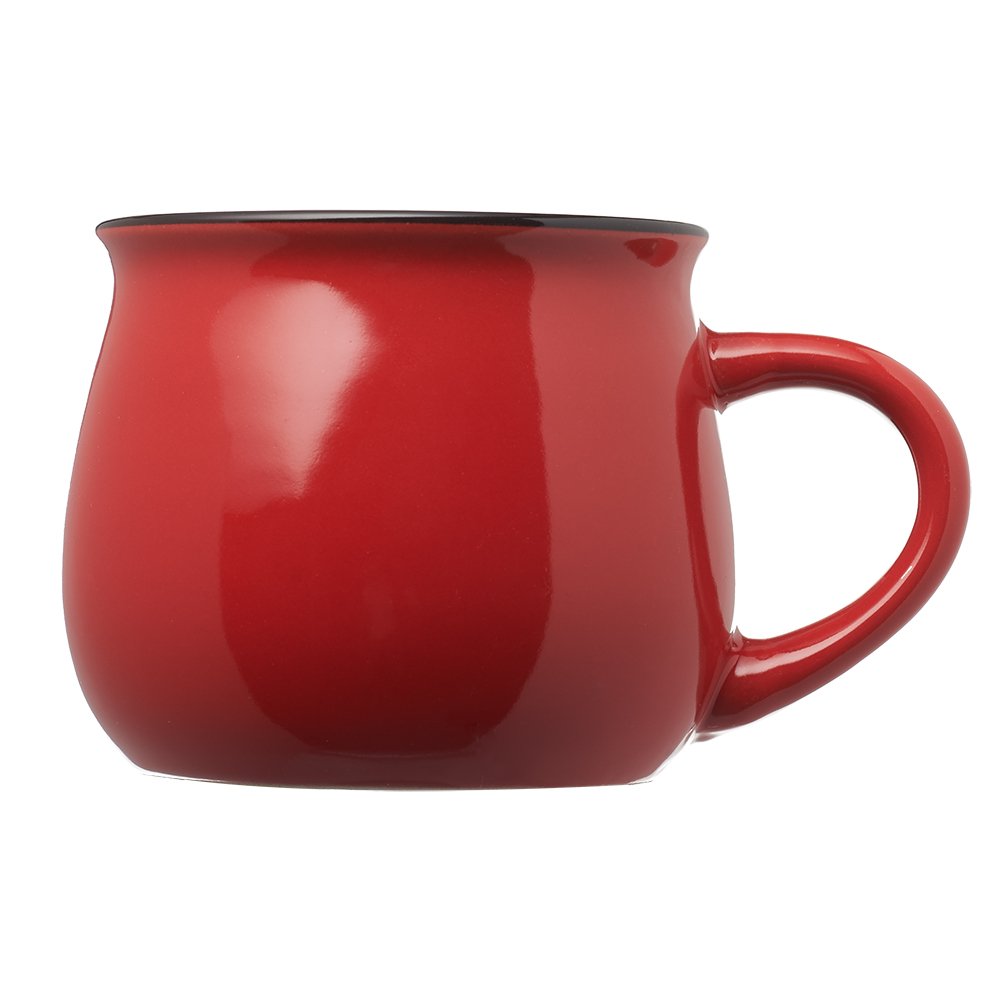 12 oz. Two Tone Glossy Pottery Coffee Mugs