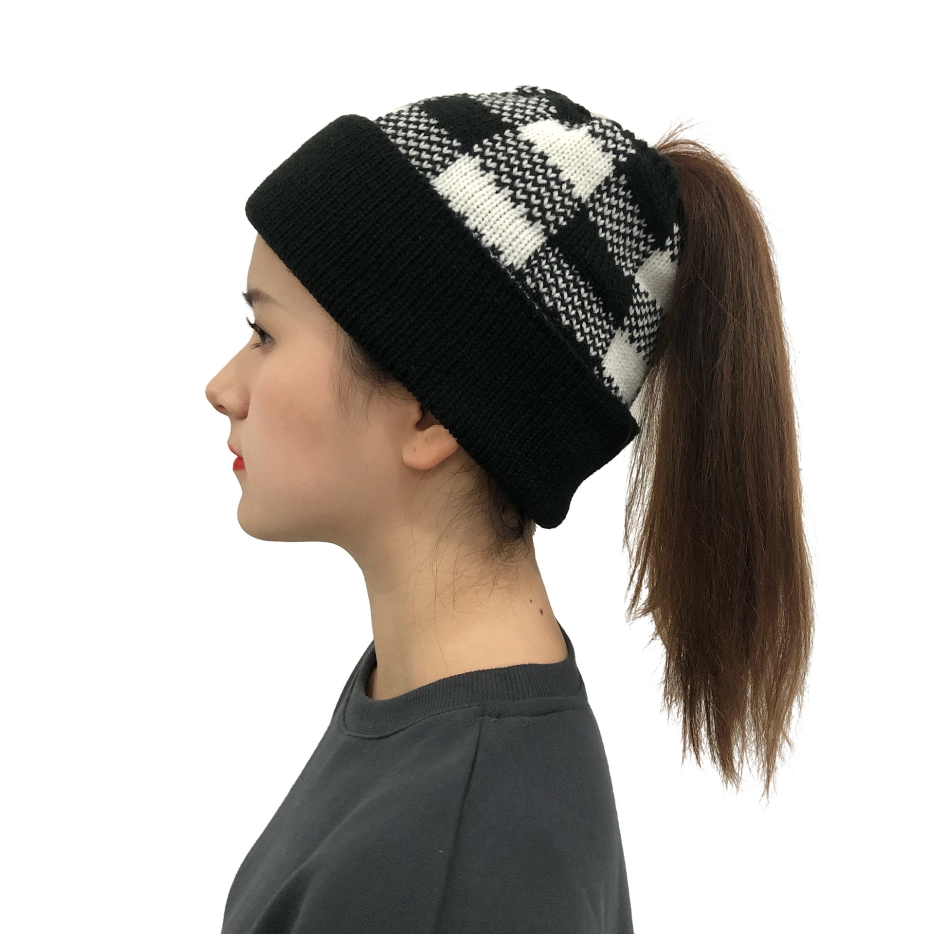 Knit Beanie Tail Cap 3