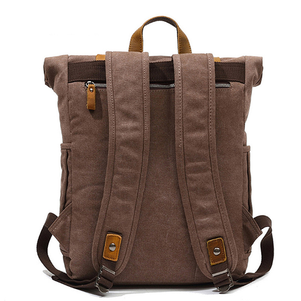 Vintage Travel Canvas Leather Backpack 4