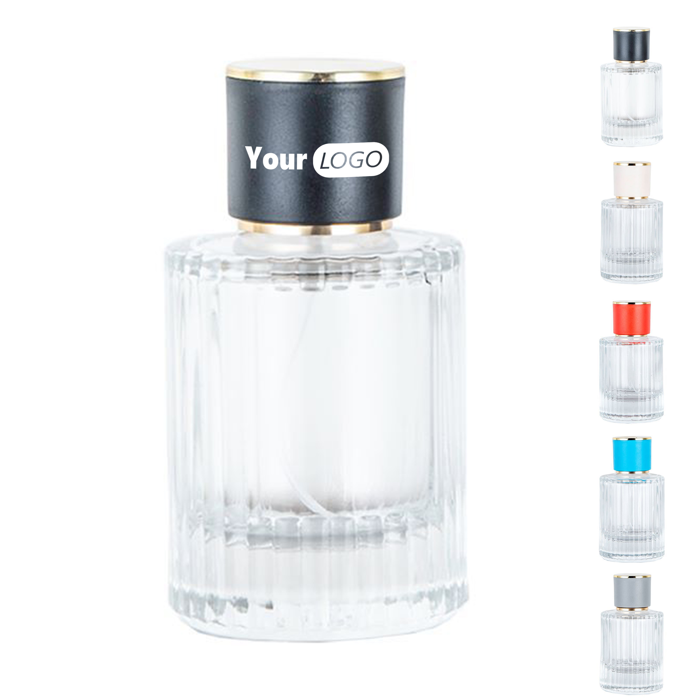 1.7oz Vertical Stripe Glass Perfume Bottle 4