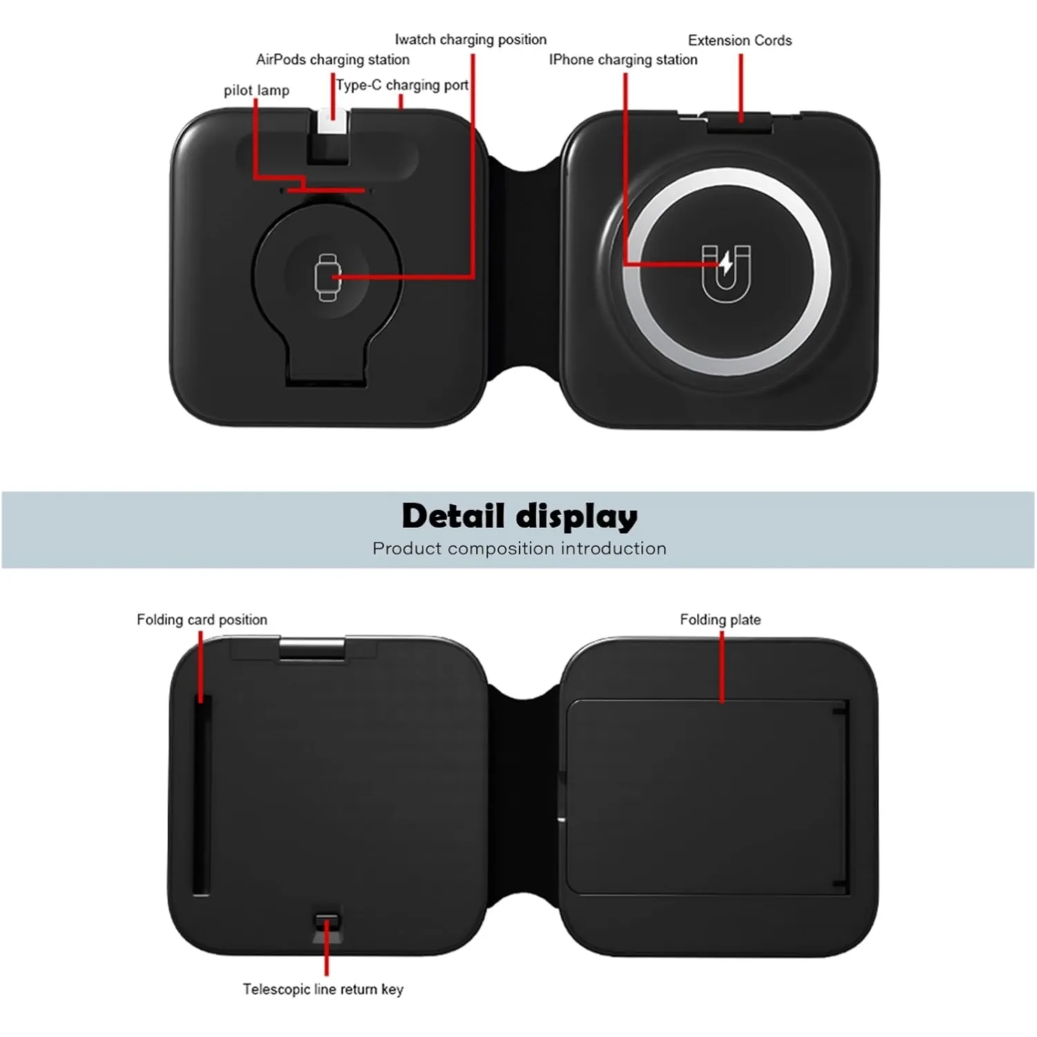 3-in-1 Magnetic Foldable Fast Charging Wireless Charger 1