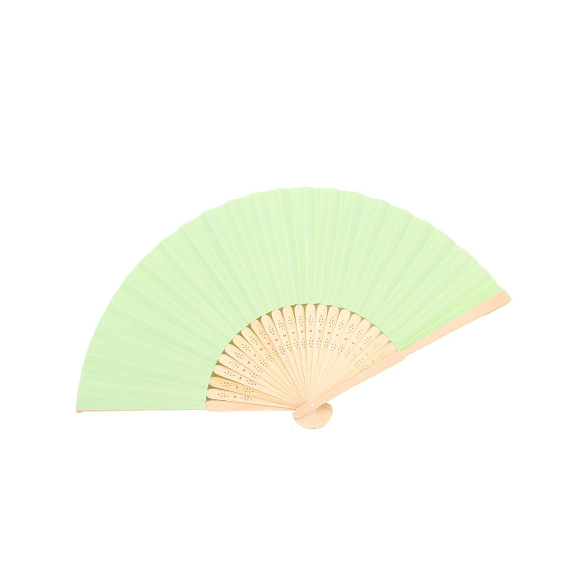 Bamboo Frame Paper Folding Fan Full Color Center Print 12