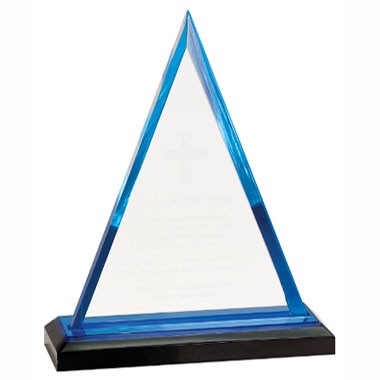 8" BLUE TRIANGLE IMPRESS ACRYLIC TROPHY 2