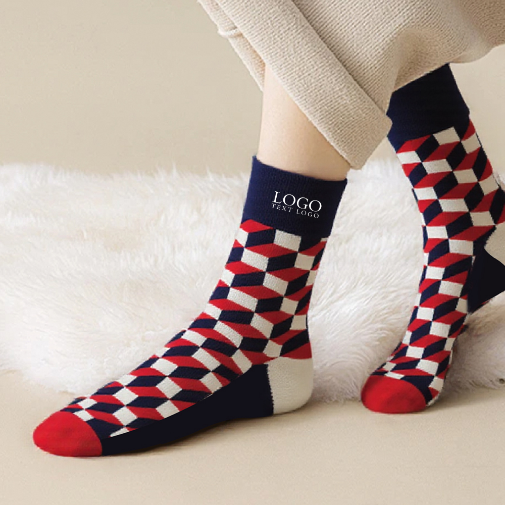 Casual Jacquard Mid Calf Crew Cotton Socks 12