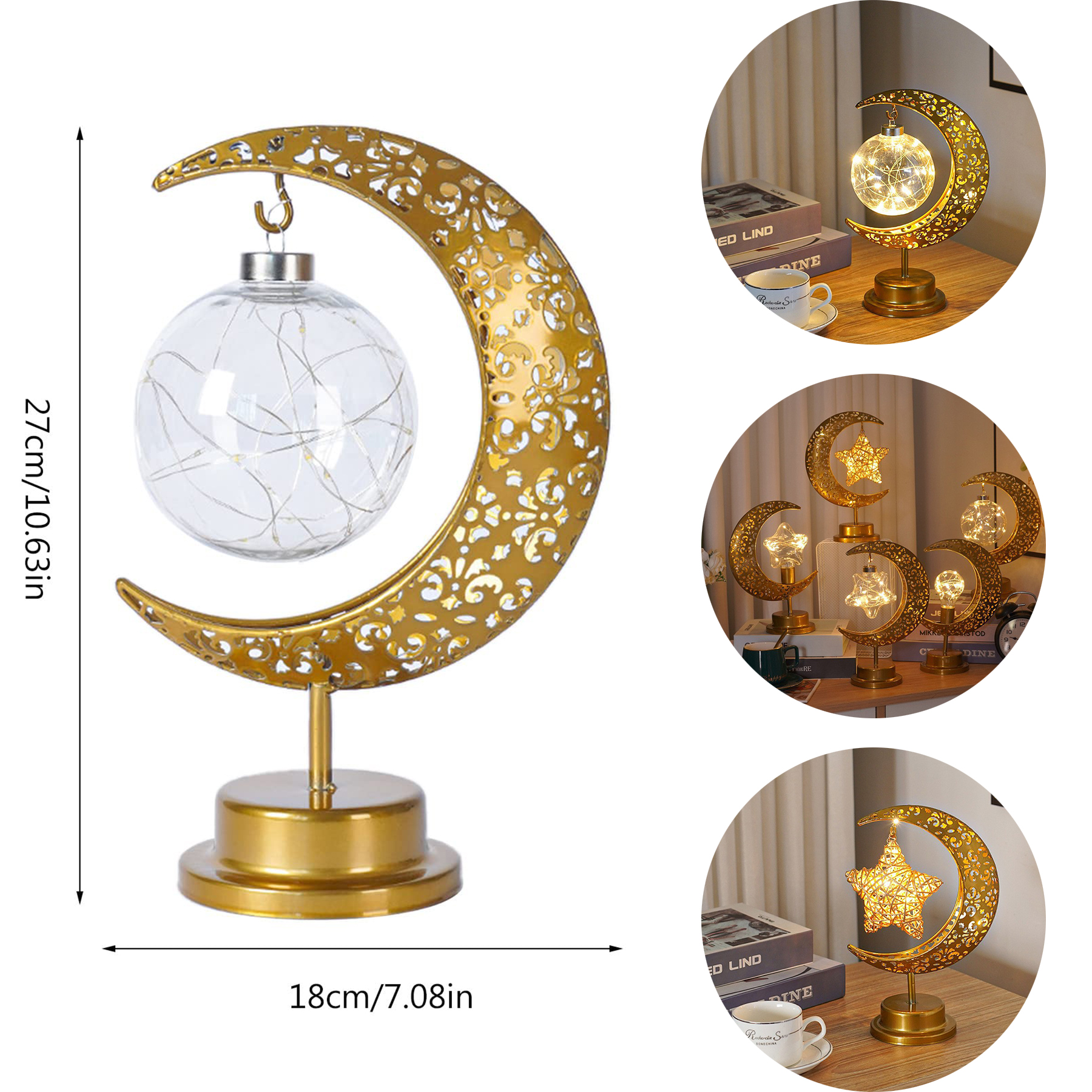 Moon Star Wrought Iron Led Light 2