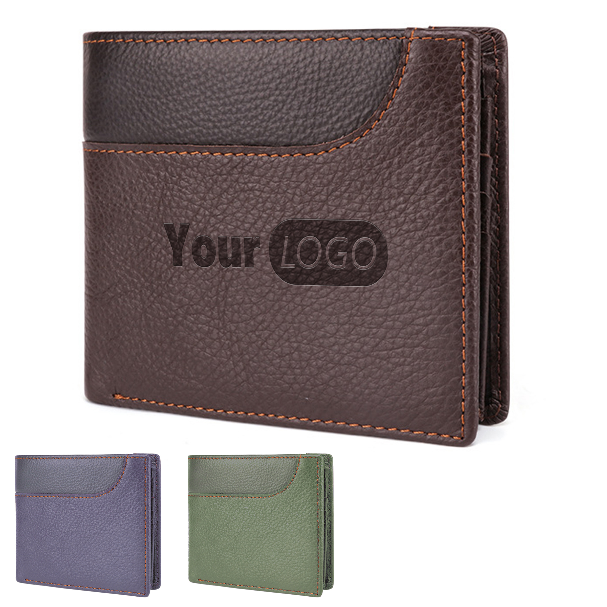 Cowhide Men's Large Capacity Multi Slot Zero Wallet 5