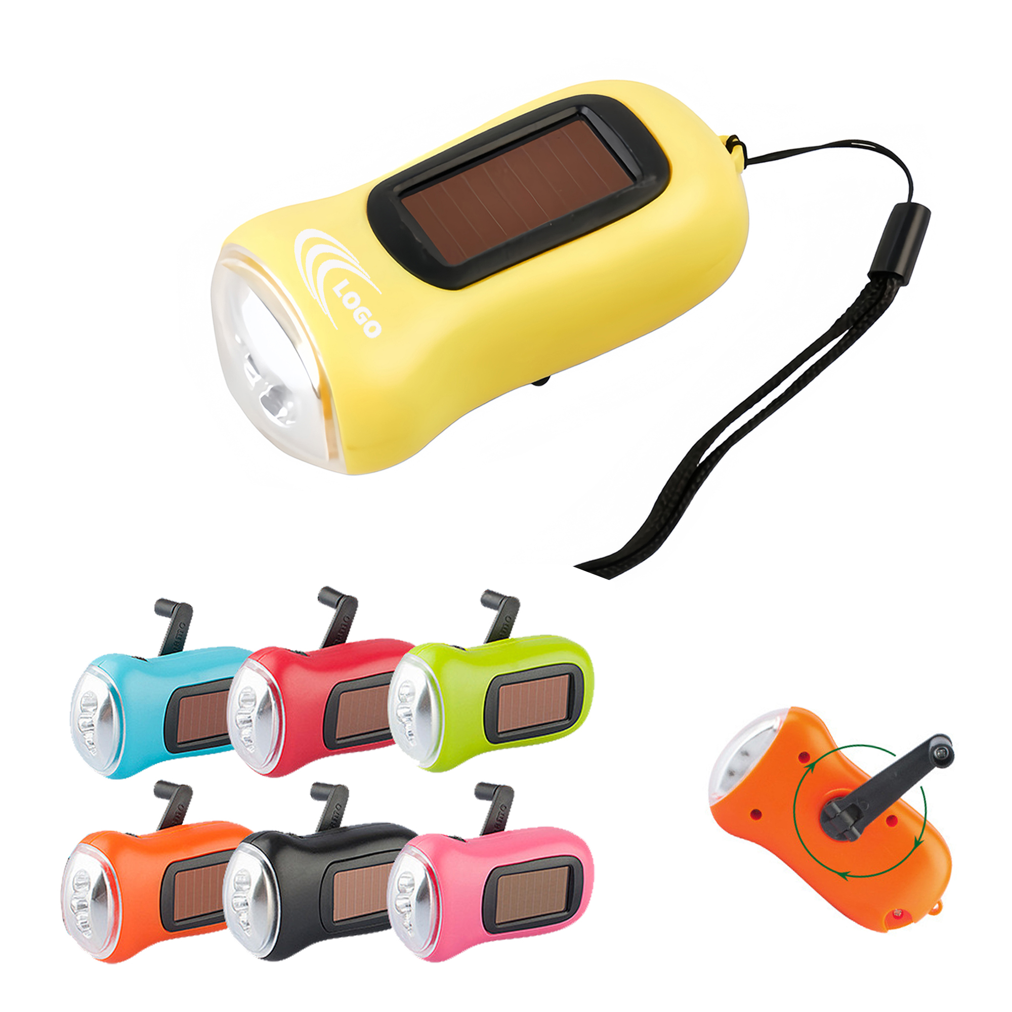 Multi-functional Hand-crank Sola Emergency Flashlight 2
