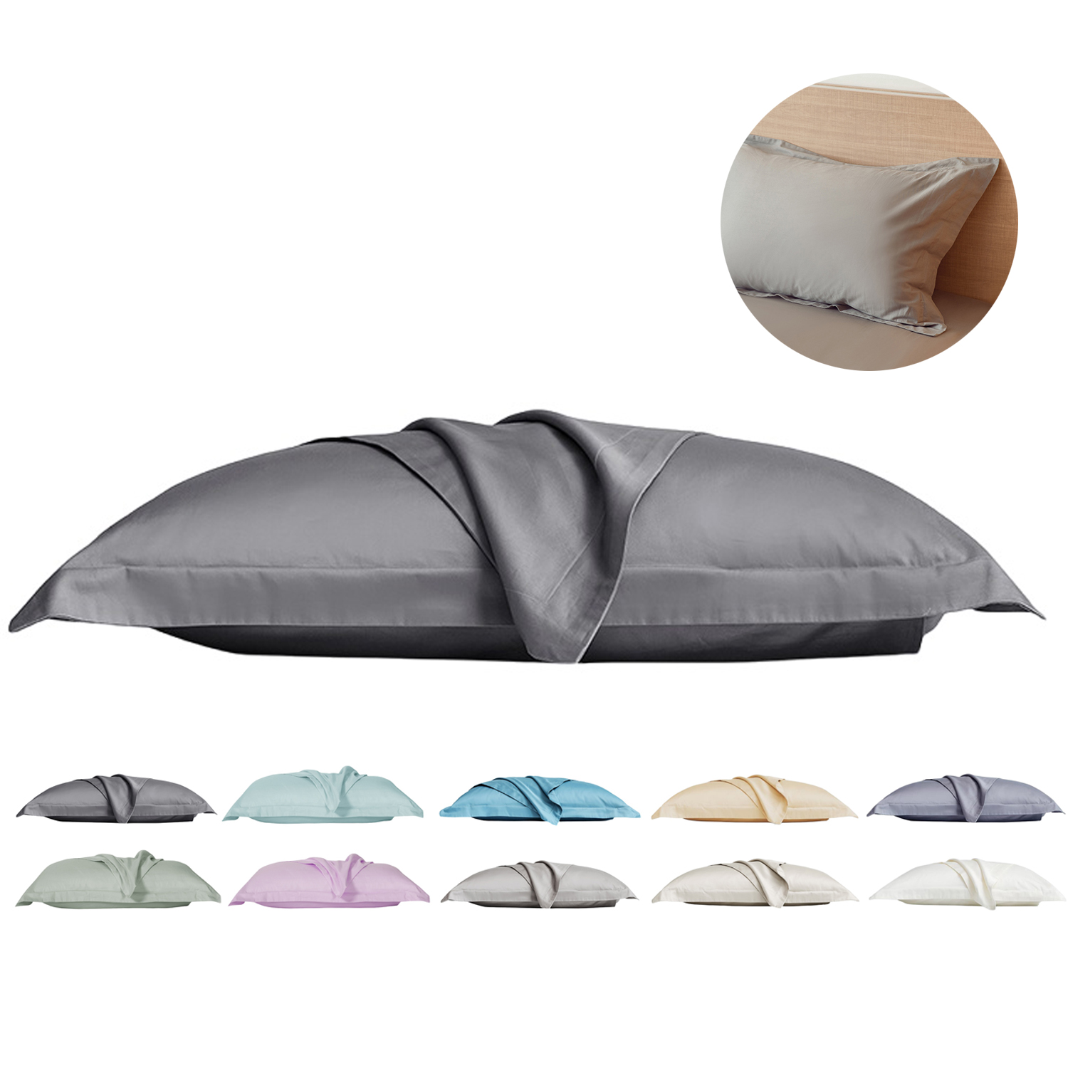 Soft Breathable Stain Cotton Pillowcase Set 18