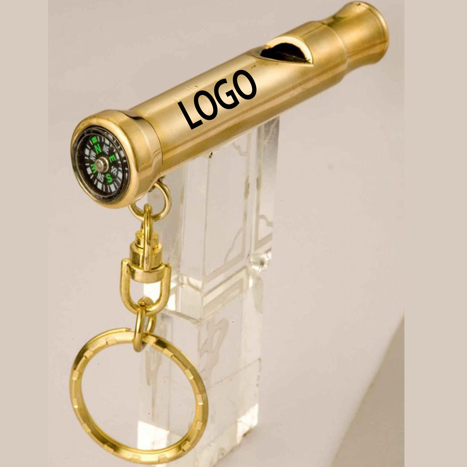 2 in 1 Brass Whistle and CompassKeychain Made in Taiwan 2