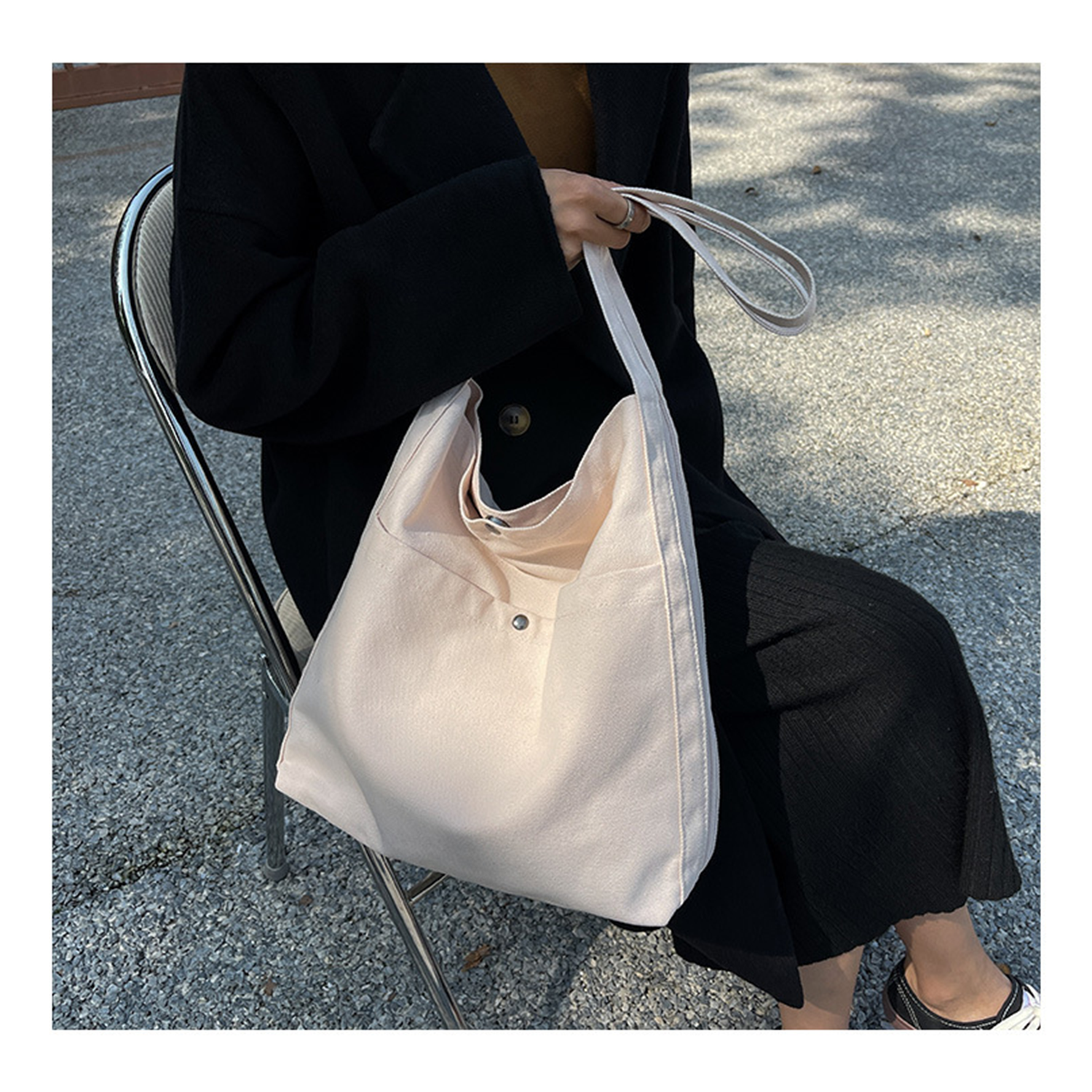 Canvas Shoulder Tote Bags, custom tote bag with logo imprint 2