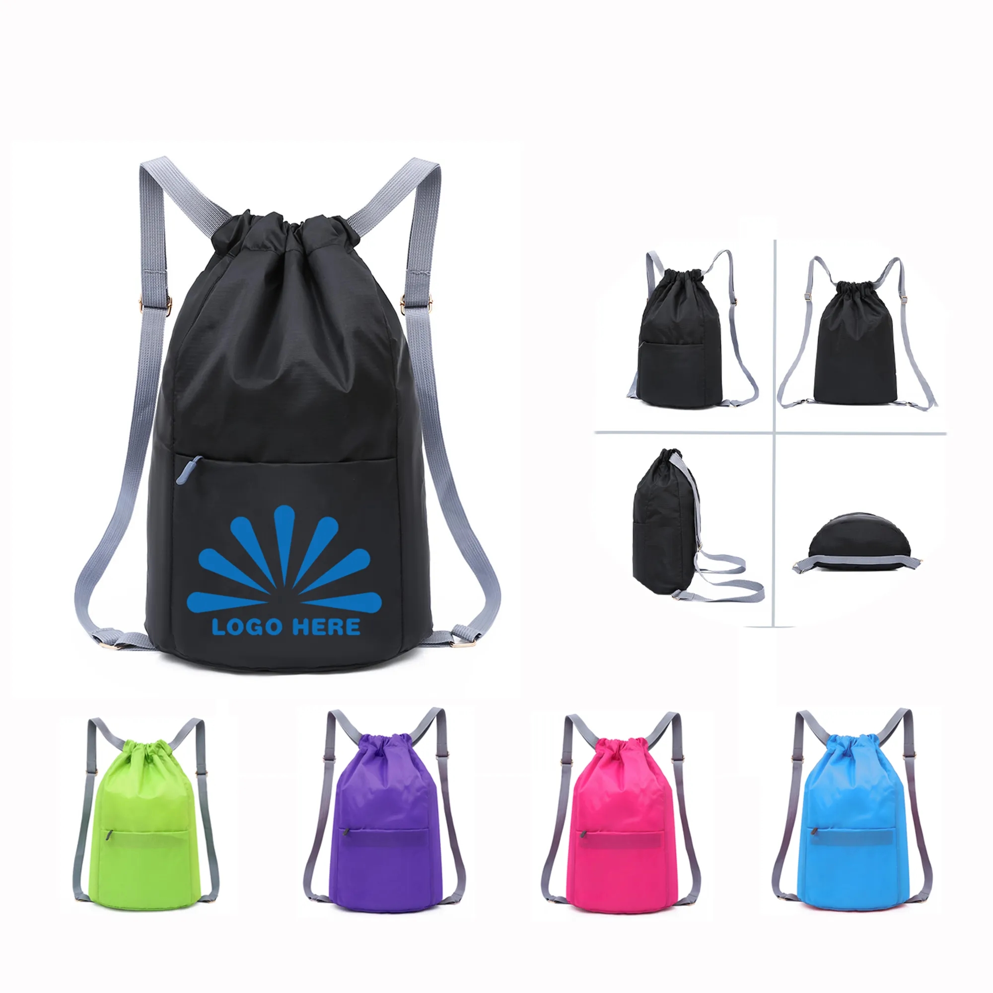 Custom Drawstring Backpack Sports Bag Lightweight Waterproof