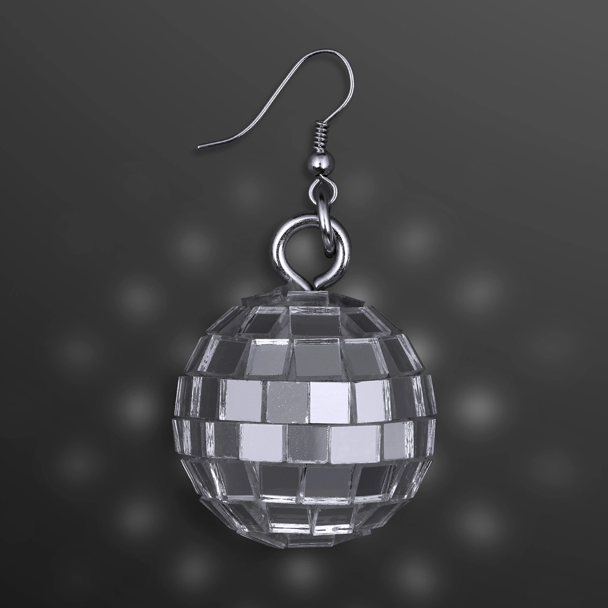 Silver Disco Ball Pierced Earrings, in Pairs (Non-Light Up) 2
