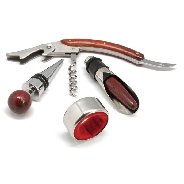 Montalcino - Round 5-Piece Wine Tool Set, custom bottle opener with logo imprint 5