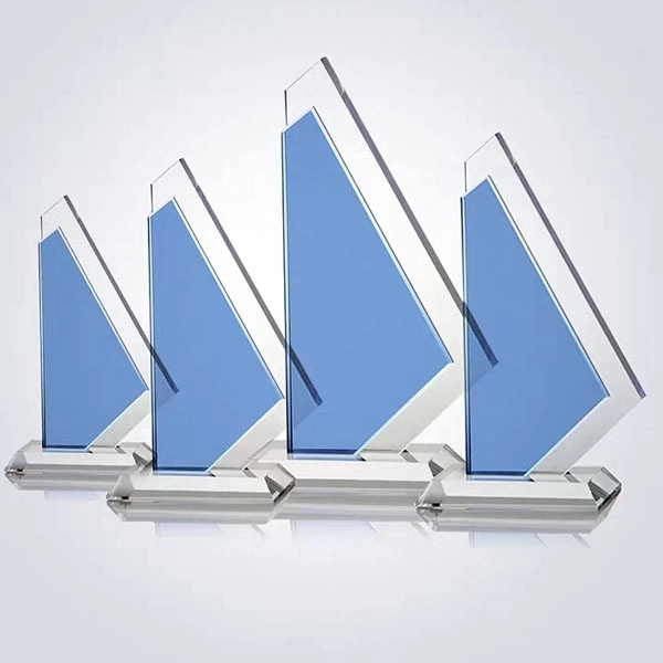 Wedding Gift Sailboat Crystal Trophy 3