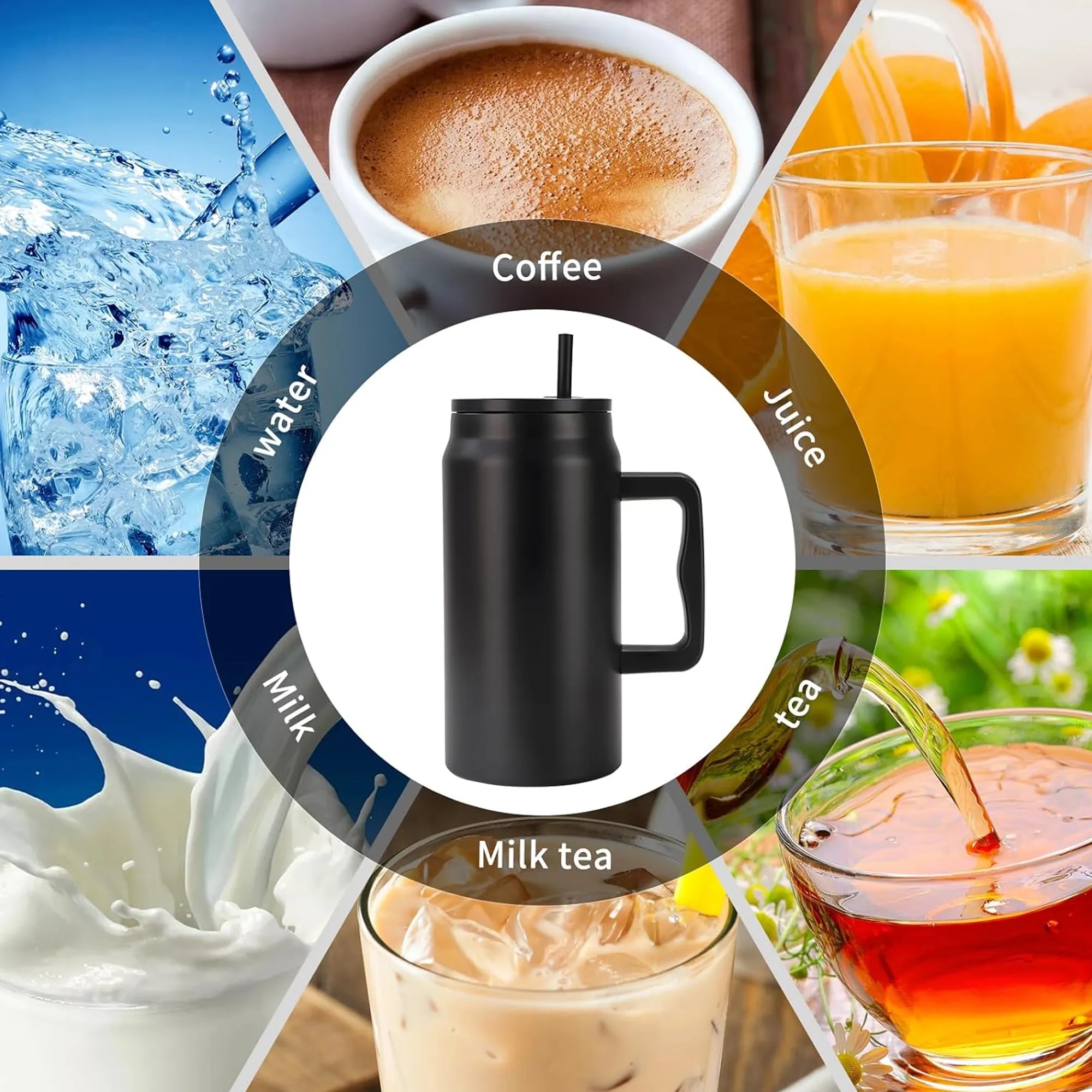 50oz Straw Lid Insulated Cup With Handle 4