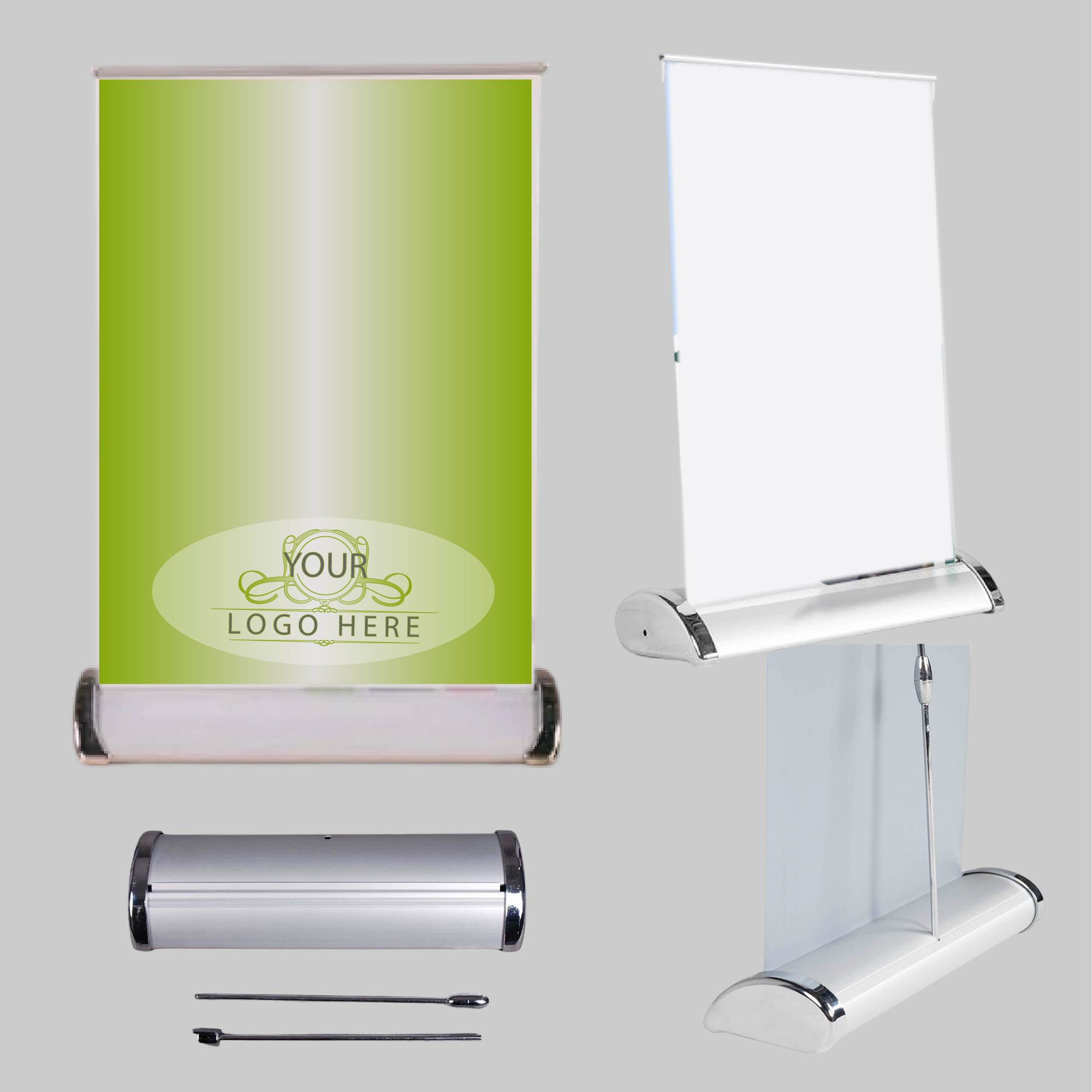 Mini Table Top Retractor Stand with Banner 2