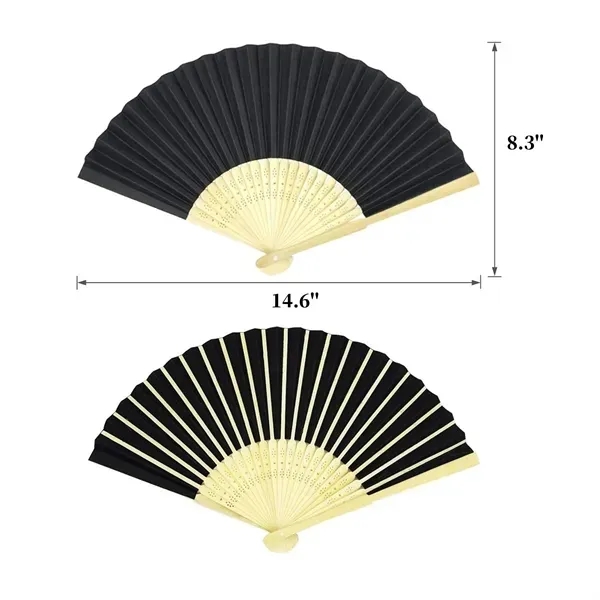 Hand Bamboo Fan with Folded Paper 3