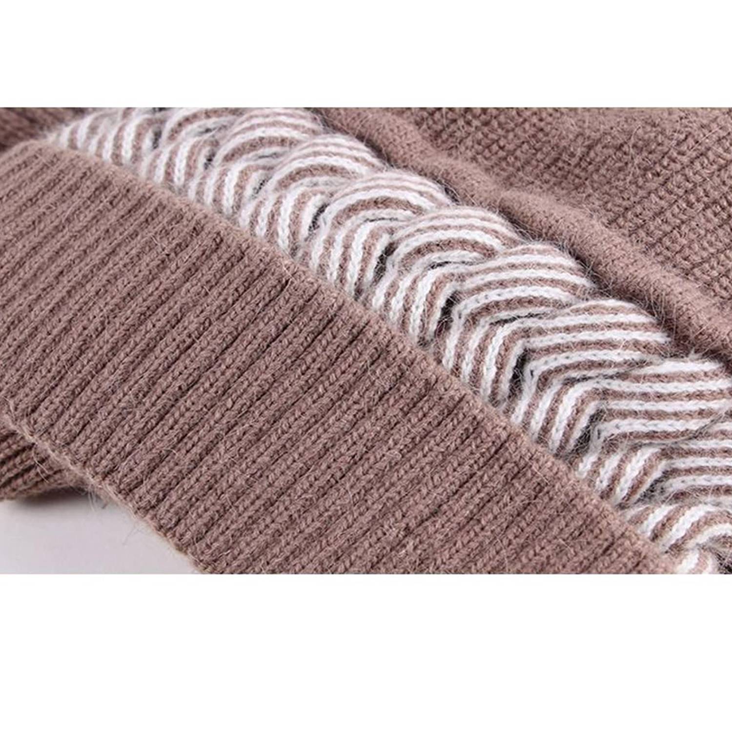 Knit One Piece Style Beanie Hat w/ Scarf 3