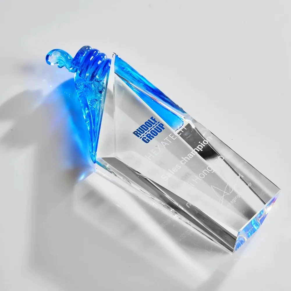 Crystal Thumbs Up Trophy 1