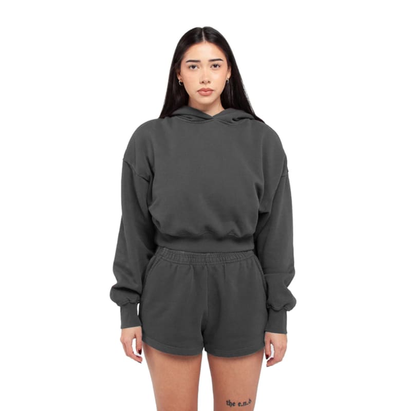 Shaka Wear Ladies' Garment Dye Crop Hooded Sweatshirt, custom hoodie or sweatshirt with logo imprint 12