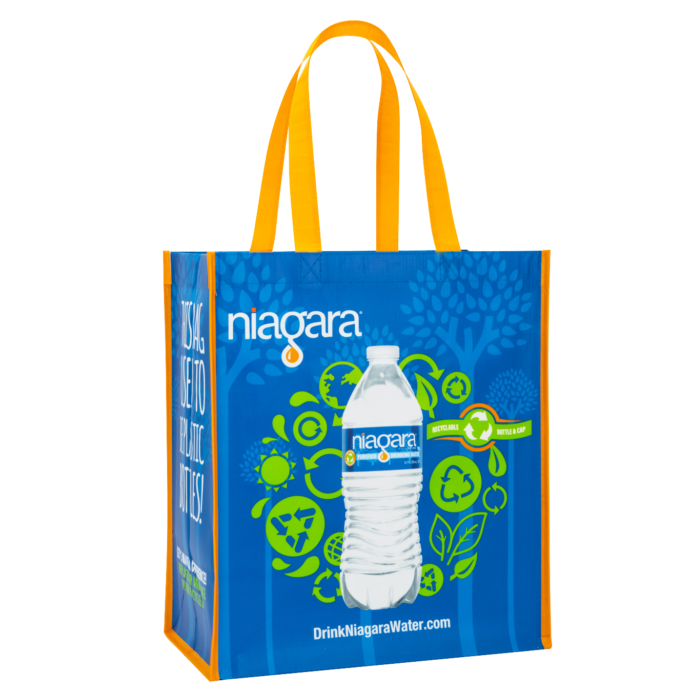 Recycled Full-Color Printed 150g Laminated RPET Promotional Bag 13"x15"x8 1