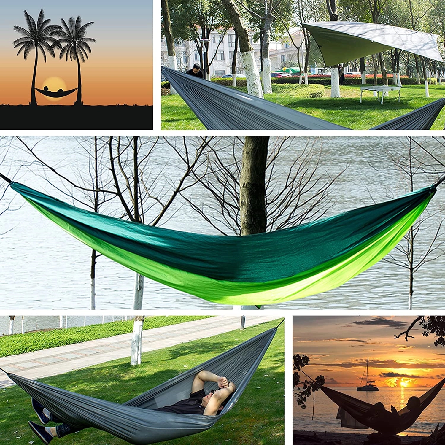 Outdoor Portable Camping Hammock For 1-2 Person With Carry B 3