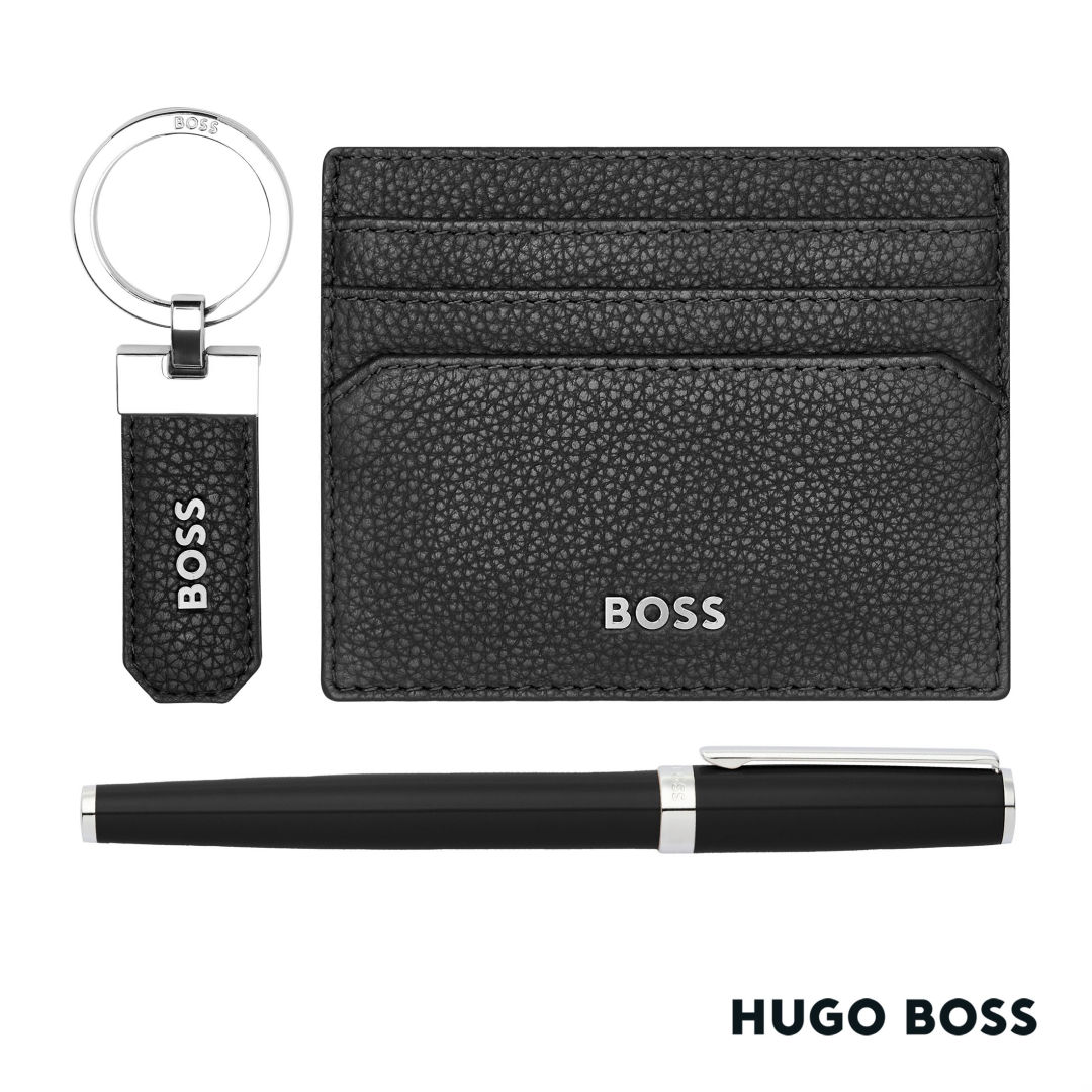 Hugo Boss® Rollerball Pen, Key Ring & Card Holder Set 3