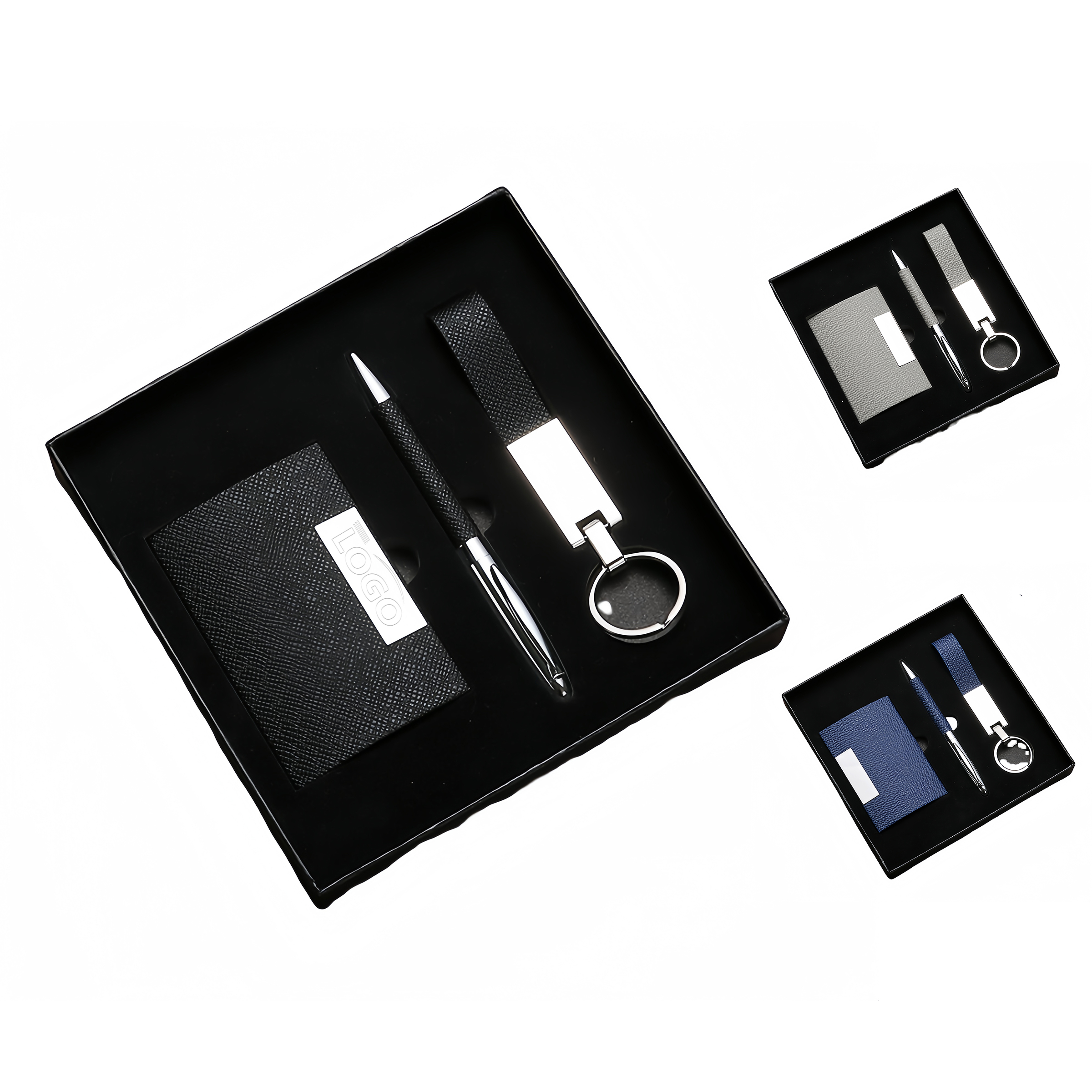 Elegant Business Card Holder Set - Includes Keychain & Pen 3