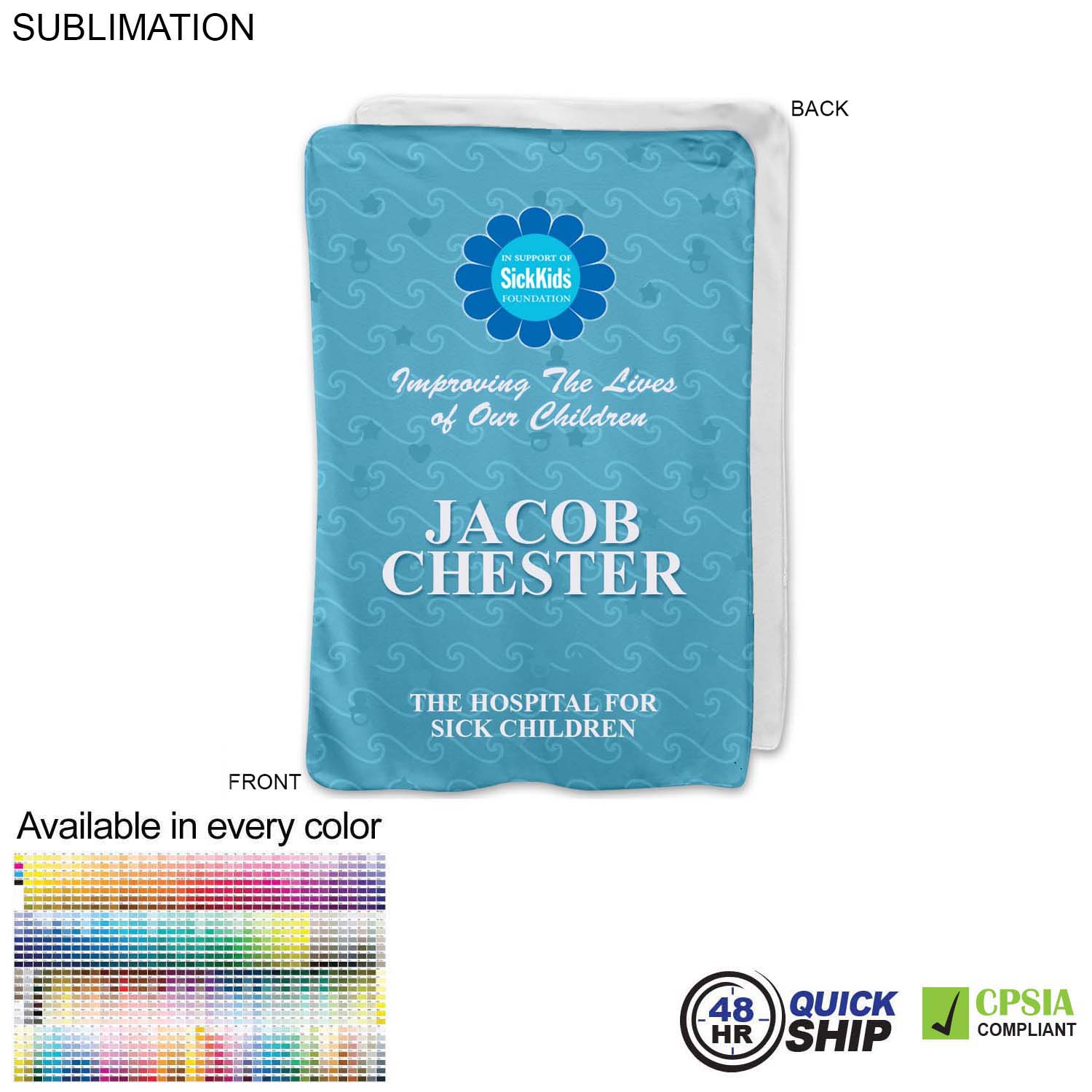 48 Hr Quick Ship - Ultra Soft and Smooth Microfleece Lap Blanket 30x40, Sublimated 5