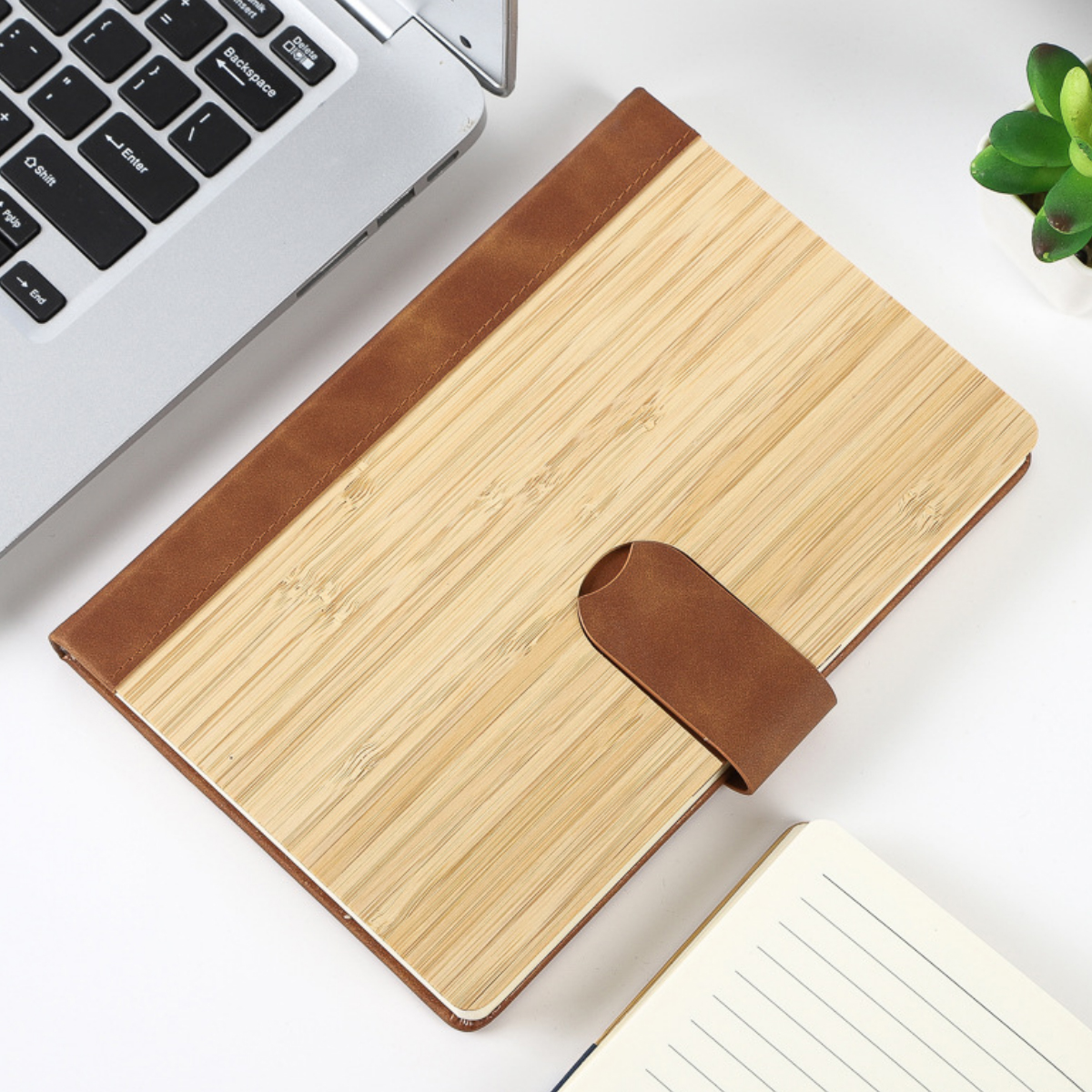 A5 Bamboo Cover Business Notebook with Magnetic Closure 7