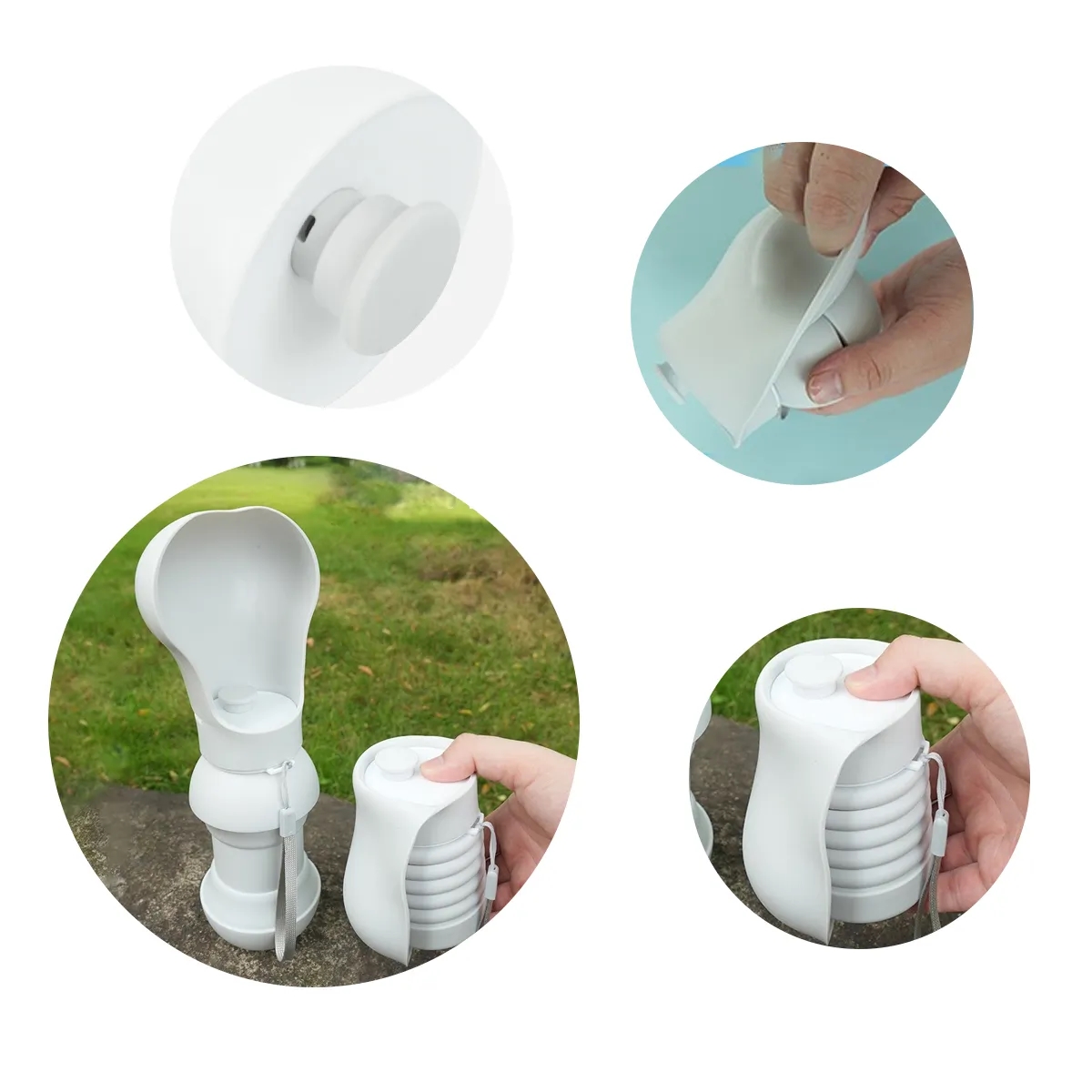 Collapsible Pet Water Bottle With Bowl & Strap 3