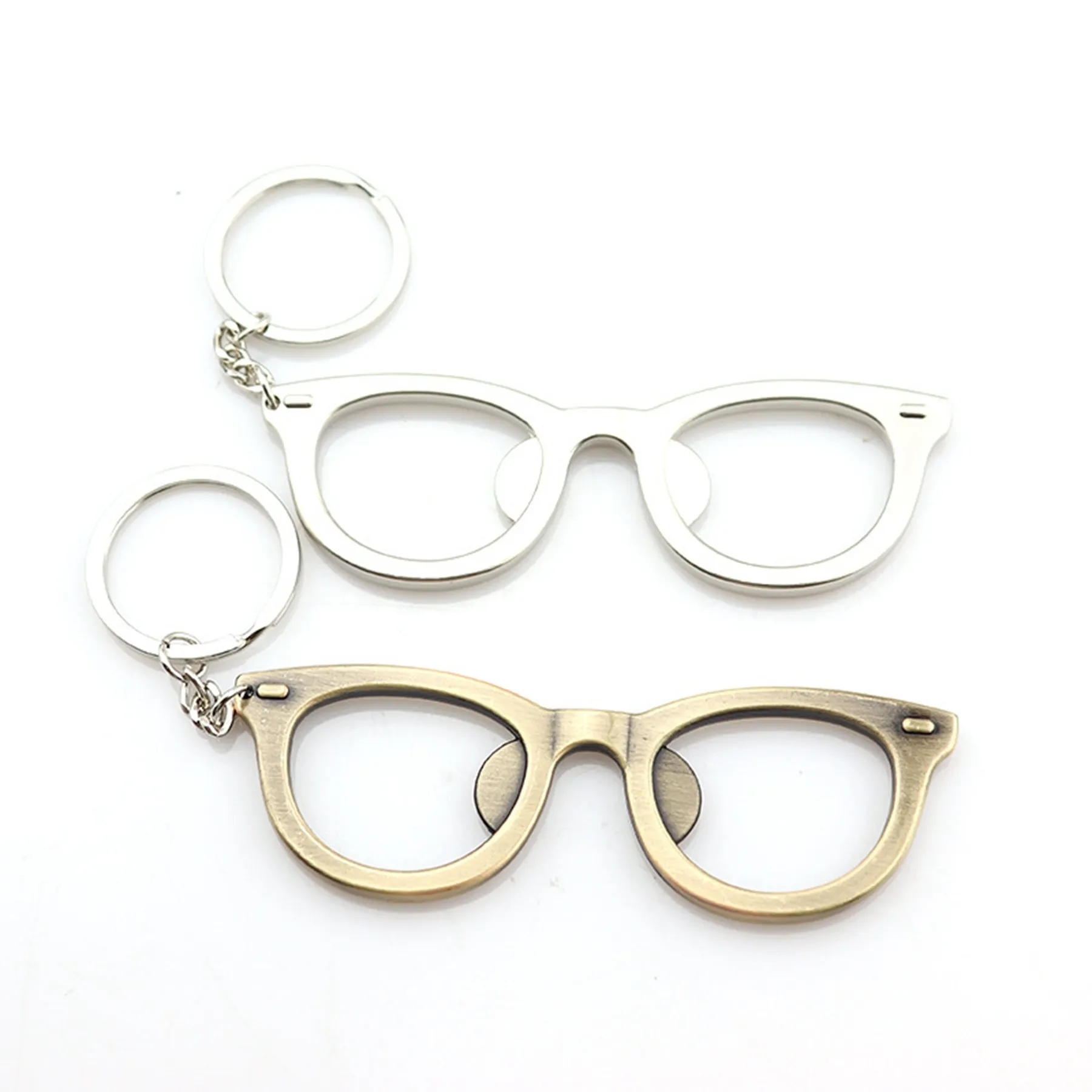Glasses Shaped Metal Bottle Opener Key Chain 2