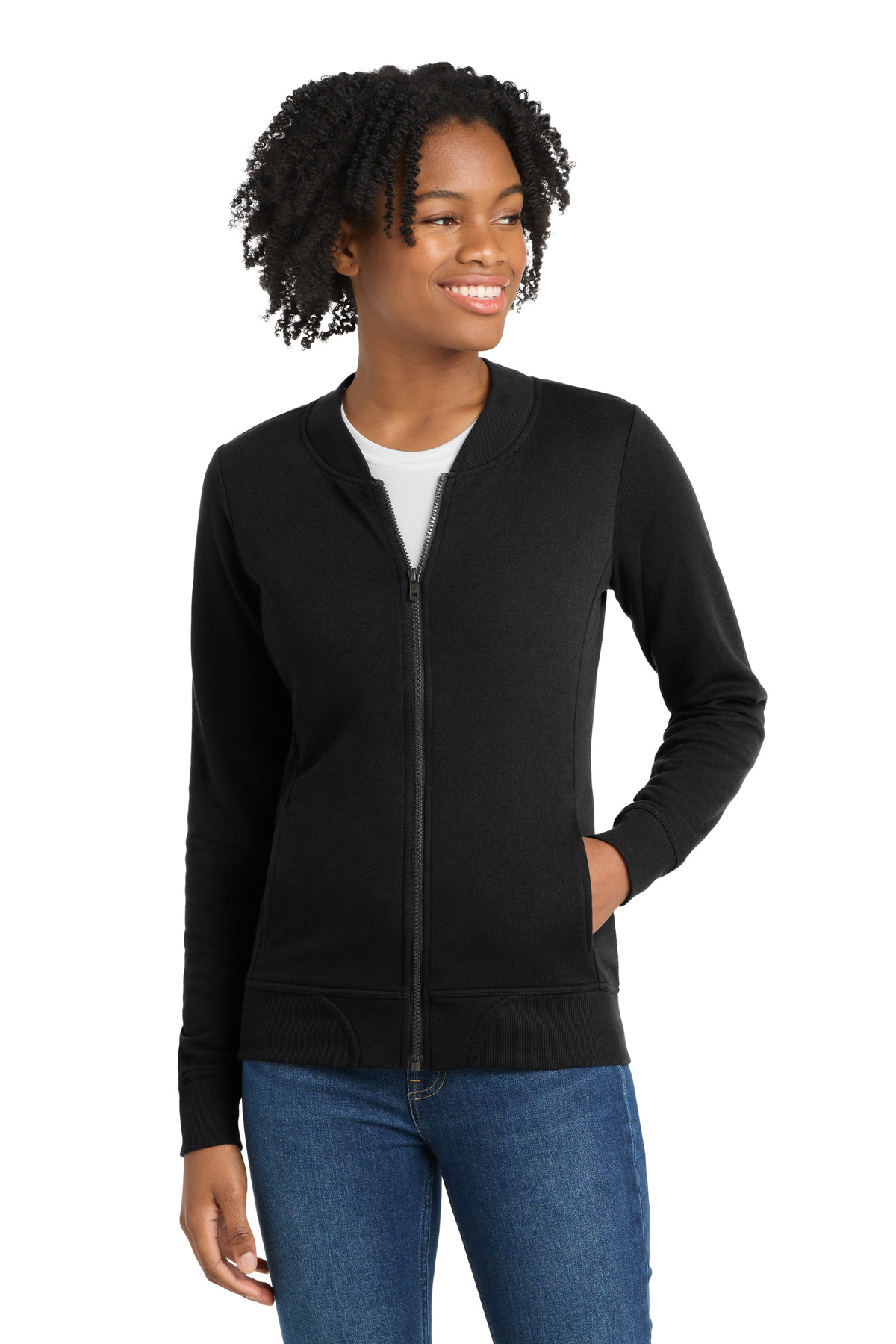 Sport-Tek Women's Lightweight French Terry Bomber LST274 19