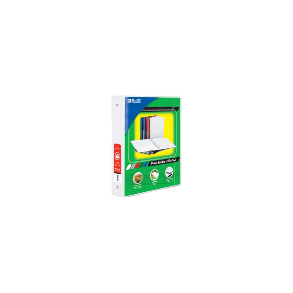1.5" 3-Ring View Binders - White 2 Pockets 2