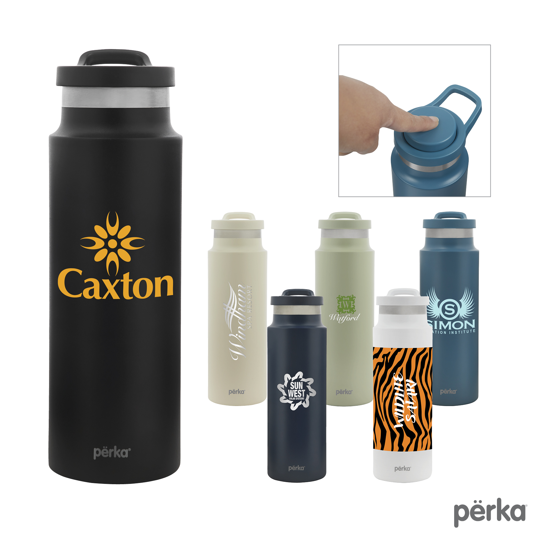 Perka® Monroe 24 oz. Double Wall Recycled Stainless Steel Water Bottle 1