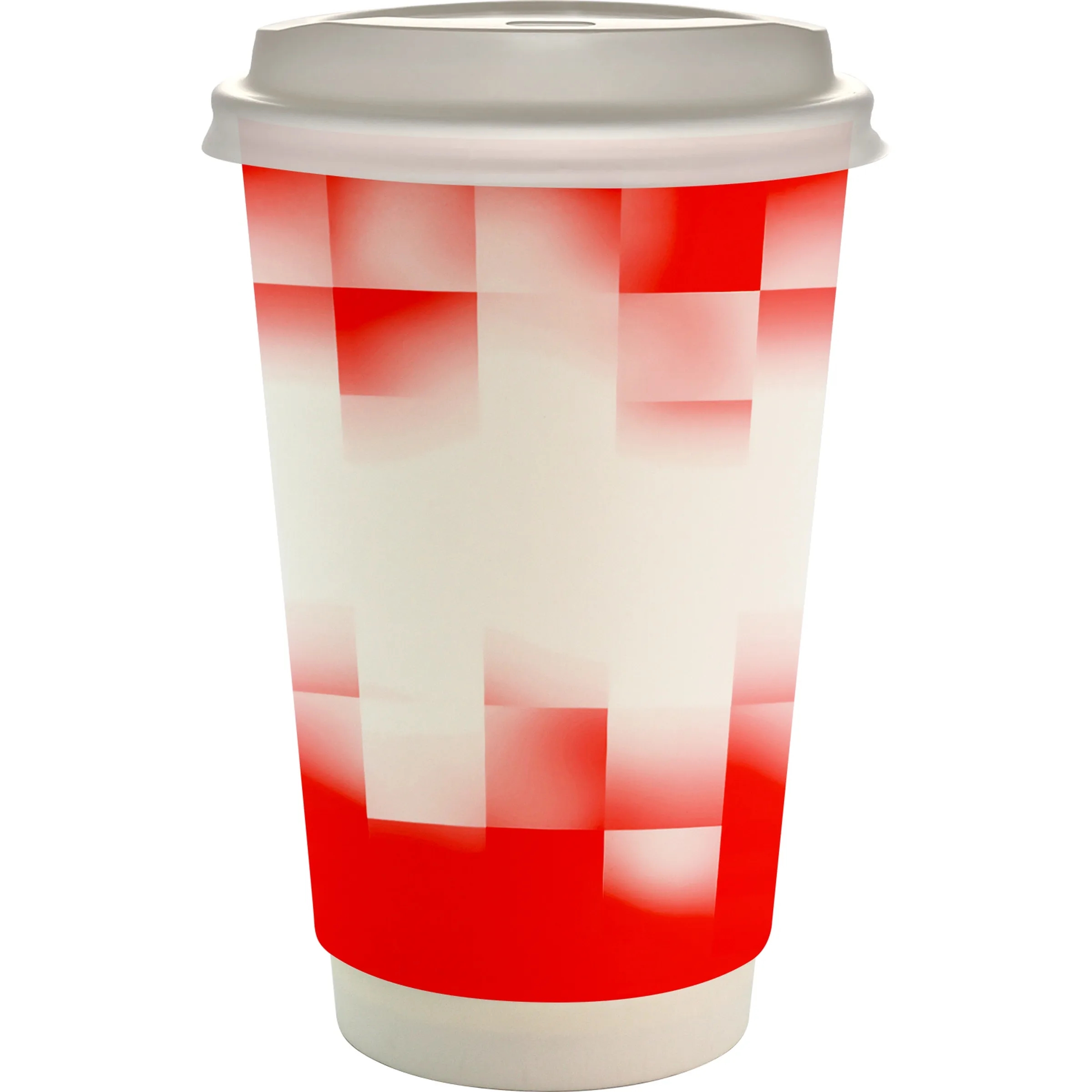 16 oz. Full Color Shaded Checkers Paper Cup With Lid 3