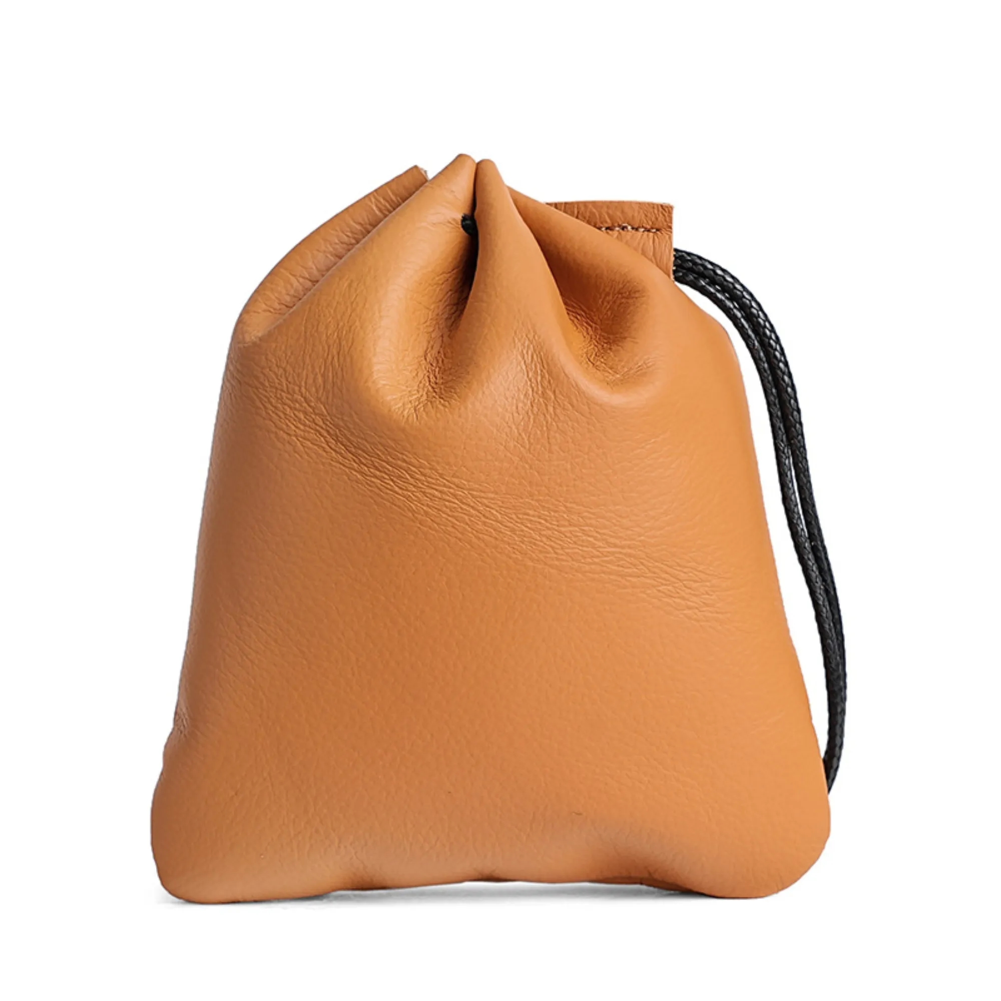 Genuine Leather Coin Purse Drawstring Storage Bag 8