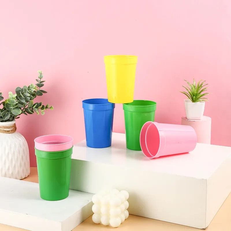 Wholesale BPA Free Reusable Plastic Cups 12oz 2