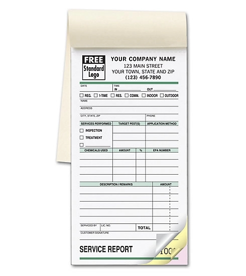 Pest Control Service Order / Invoice Forms, Small 2