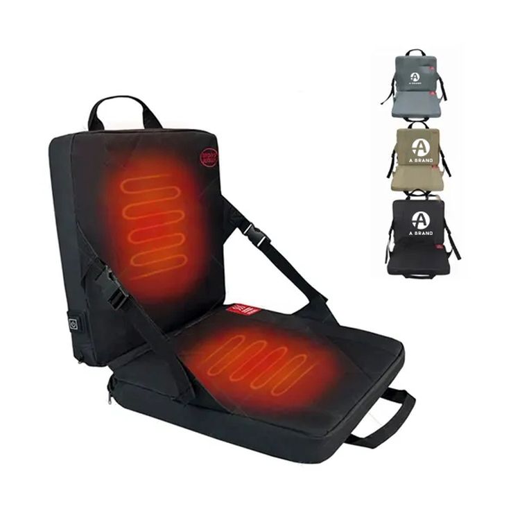 USB Heated Outdoor Stadium Seat Cushion With Back Support 2