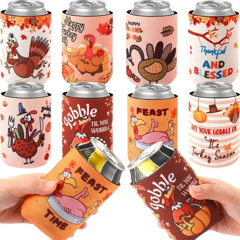 Insulated Bottomed Zipper Can Covers, custom koozie with logo imprint 6