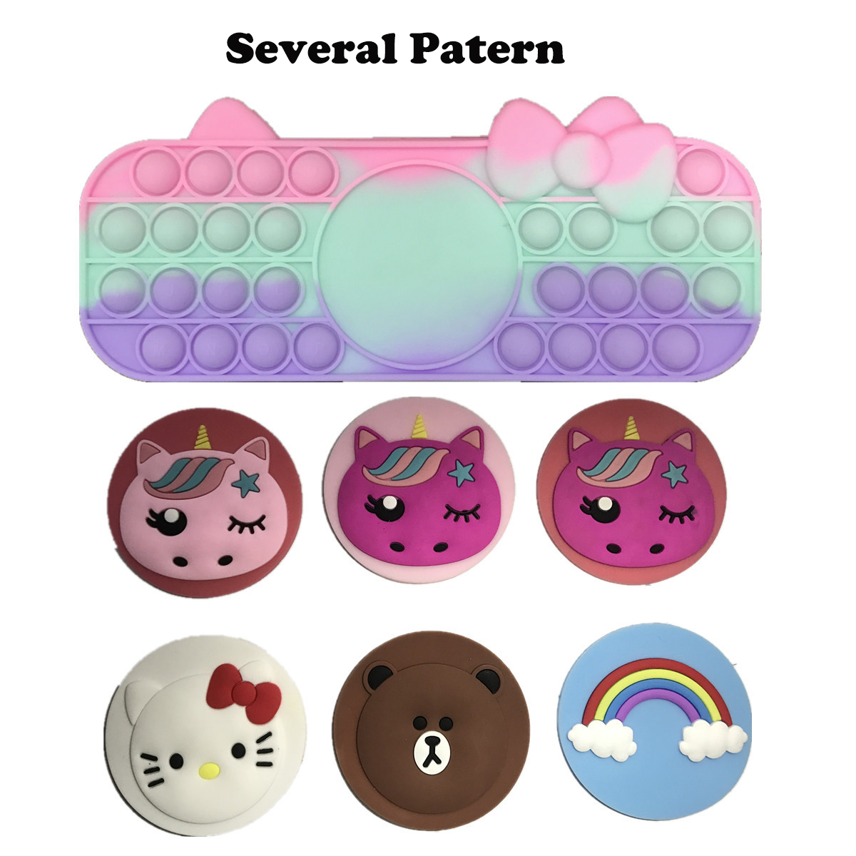 Silicone Popper Fidget Pencil Case for Girls 3