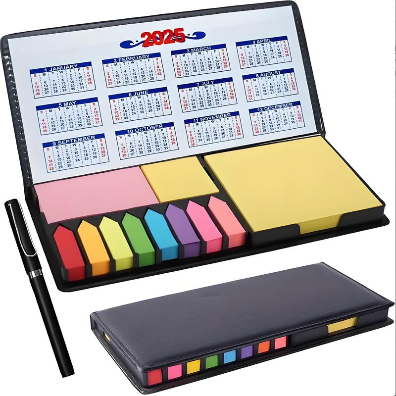 Large Leather Flip-Top Calendar Box W/ Pen 2