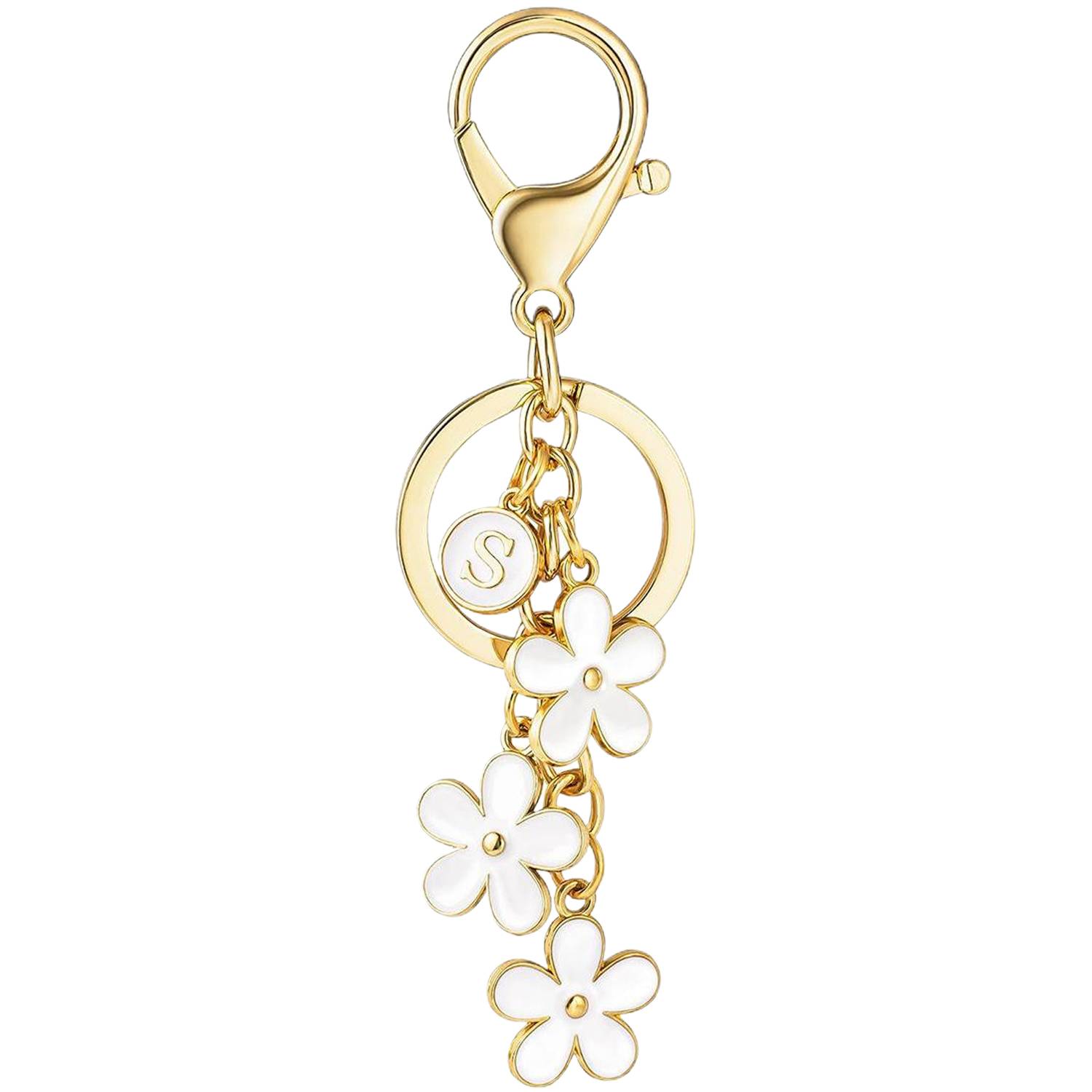 Custom Letter Floral Keychain 5