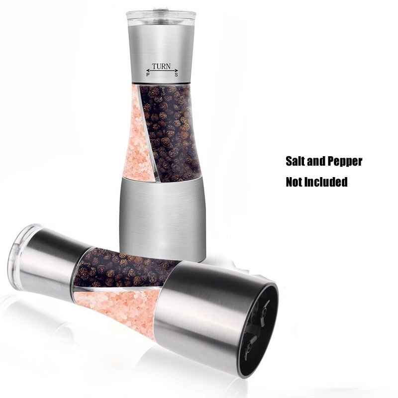 Custom Stainless Steel Manual Dual Salt & Pepper Grinder 3