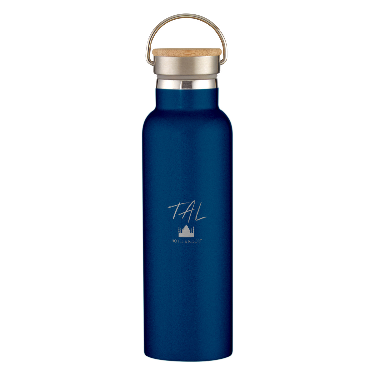 21 Oz. Tipton Recycled Stainless Steel Bottle With Bamboo Lid, custom water bottle with logo imprint 21