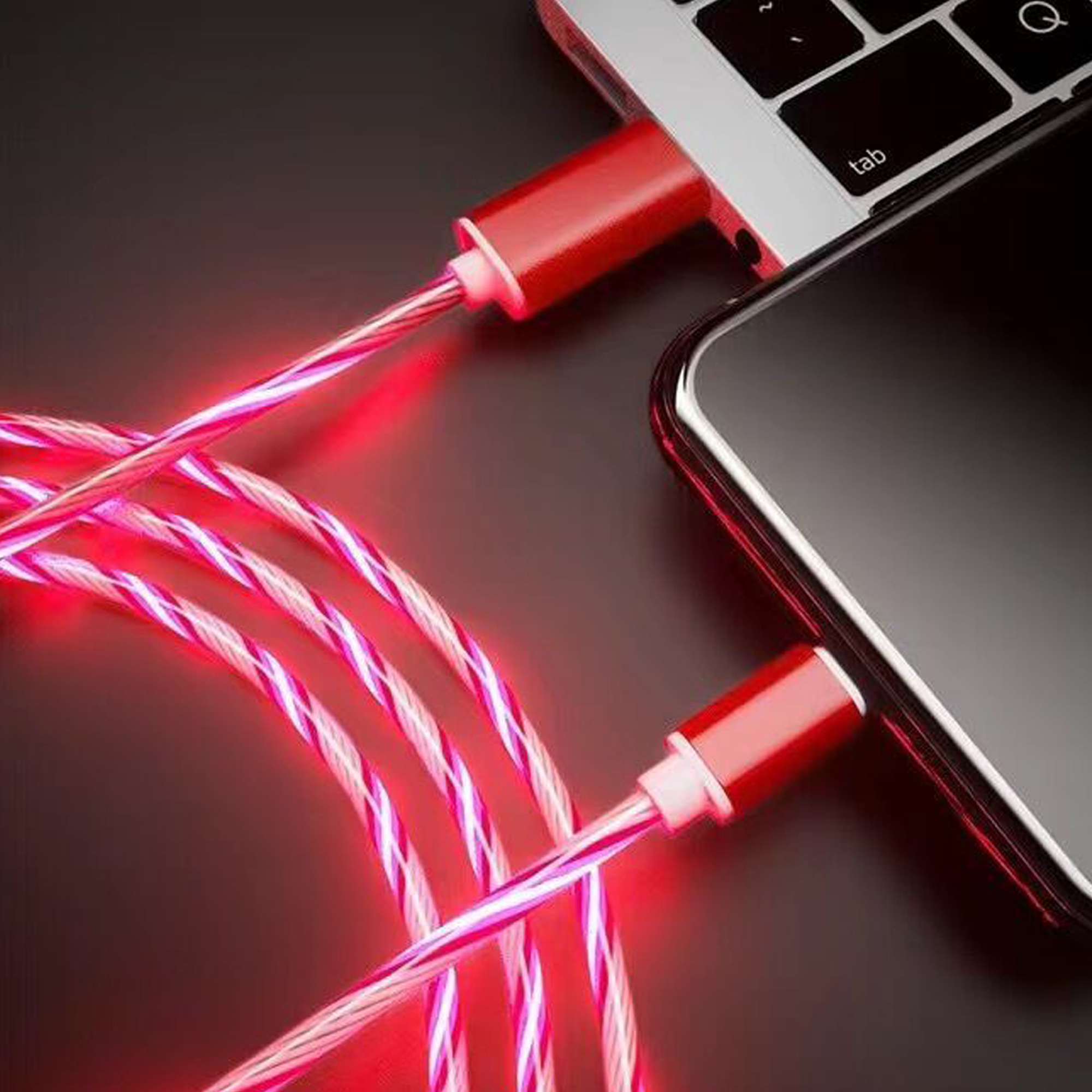 3-in-1 LED Glow Charging Cable with Magical Light Flow 3