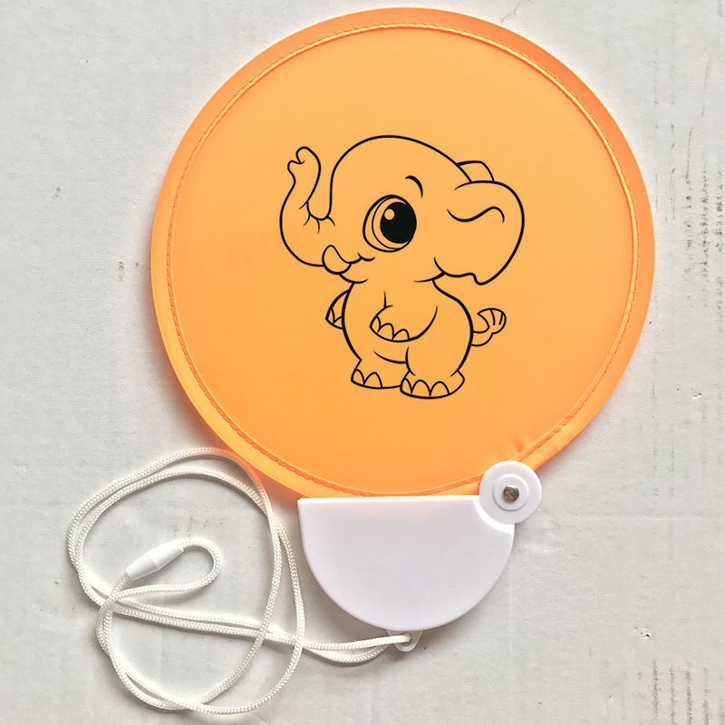 Twist Foldable Round Fans with Lanyard 2